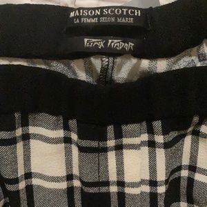 Maison Scotch Punk Radar Black Plaid Jogger Pants